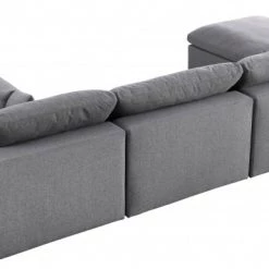 Meridian Furniture Living Room Serene 7 Piece Linen Deluxe Modular Overstuffed Reversible Sectional