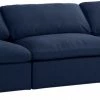 Meridian Furniture Cloud Serene 3 Piece Linen Fabric Modular Sofa