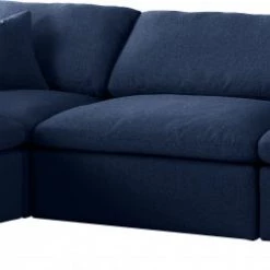 Meridian Furniture Serene 4 Piece Linen Deluxe Modular Overstuffed Reversible Sectional Living Room