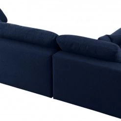 Meridian Furniture Serene 4 Piece Linen Deluxe Modular Overstuffed Reversible Sectional Living Room