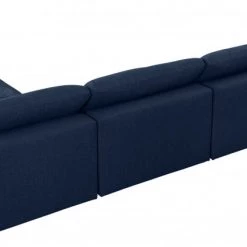 Meridian Furniture Serene 5 Piece Linen Deluxe Modular Overstuffed Reversible Sectional