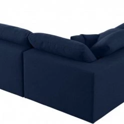 Meridian Furniture Serene 5 Piece Linen Deluxe Modular Overstuffed Sectional