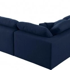 Meridian Furniture Serene 5 Piece Linen Deluxe Modular Overstuffed Sectional Living Room