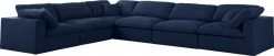 Meridian Furniture Serene 6 Piece Linen Deluxe Modular Overstuffed Reversible Sectional Living Room
