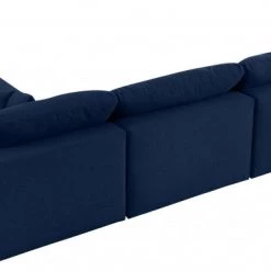 Meridian Furniture Serene 6 Piece Linen Deluxe Modular Overstuffed Reversible Sectional Living Room