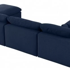 Meridian Furniture Living Room Serene 7 Piece Linen Deluxe Modular Overstuffed Reversible Sectional