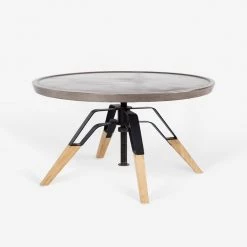 VIG Living Room Modrest Yates Modern Concrete & Oak Coffee Table