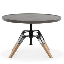 VIG Living Room Modrest Yates Modern Concrete & Oak Coffee Table