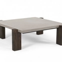 VIG Modrest Milton - Dark Grey & Walnut Square Coffee Table