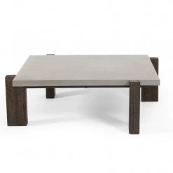 VIG Modrest Milton - Dark Grey & Walnut Square Coffee Table