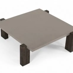 VIG Modrest Milton - Dark Grey & Walnut Square Coffee Table