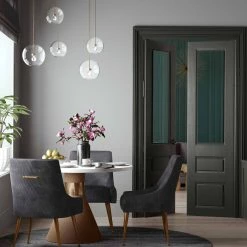 TOV Beatrix Pleated Velvet Dining Chair Gold Legs Dining Room