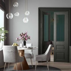 TOV Dining Room Beatrix Pleated Light Grey Velvet Side Chair - Silver Legs