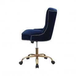 Coaster Paris Office Chair With Nailhead Blue And Brass