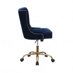 Coaster Paris Office Chair With Nailhead Blue And Brass