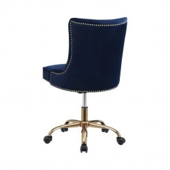 Coaster Paris Office Chair With Nailhead Blue And Brass