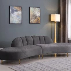 Meridian Furniture Divine Velvet 2 Piece Sectional Living Room