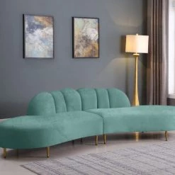 Meridian Furniture Divine Velvet 2 Piece Sectional Living Room