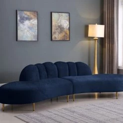 Meridian Furniture Divine Velvet 2 Piece Sectional Living Room