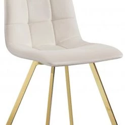 Meridian Furniture Dining Room Annie Velvet Gold Legs Dining Chair Set Of 2