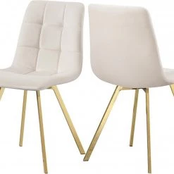 Meridian Furniture Dining Room Annie Velvet Gold Legs Dining Chair Set Of 2