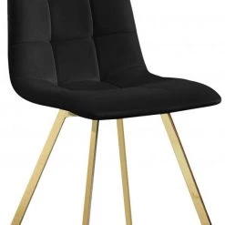 Meridian Furniture Dining Room Annie Velvet Gold Legs Dining Chair Set Of 2