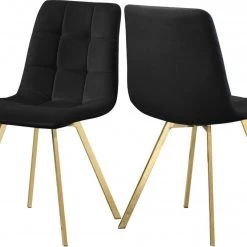 Meridian Furniture Dining Room Annie Velvet Gold Legs Dining Chair Set Of 2
