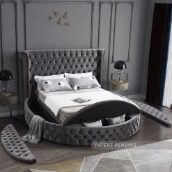 Meridian Furniture Luxus Round Velvet Bed