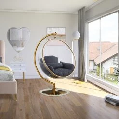 Meridian Furniture Living Room Luna Acrylic Swing Bubble Accent Chair