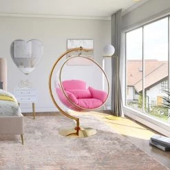 Meridian Furniture Living Room Luna Acrylic Swing Bubble Accent Chair