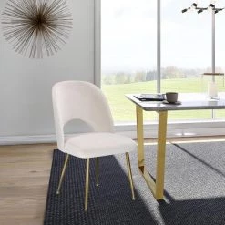 Meridian Furniture Logan Velvet Dining Chair Set Of 2