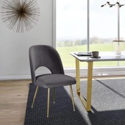 Meridian Furniture Logan Velvet Dining Chair Set Of 2