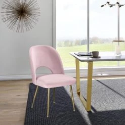 Meridian Furniture Logan Velvet Dining Chair Set Of 2