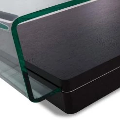 VIG Modrest Vitro Modern Glass And Oak Coffee Table Living Room