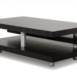 VIG A&X Adrian - Modern Multi-Tier Black Oak Coffee Table By Hollywood Glam