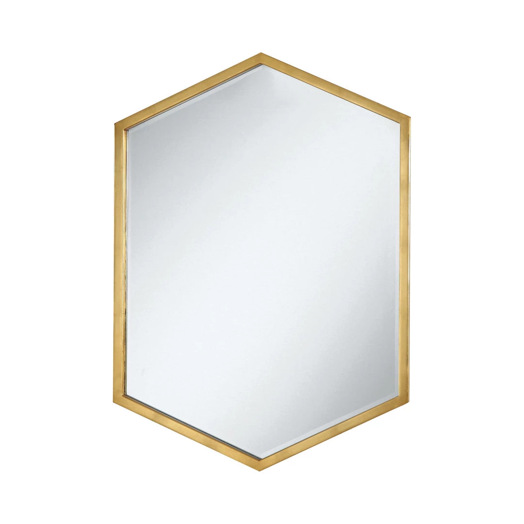 Coaster Hexagon Shaped Wall Mirror Gold Home Decor