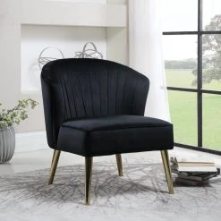 Coaster Marion Velvet Accent Chair With Gold Legs Living Room