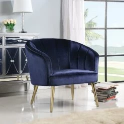 Coaster Bavery Sloped Arm Accent Chair Blue Living Room