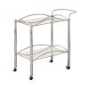 Coaster Lindsay Chrome Tempered Glass Serving Cart Dining Room