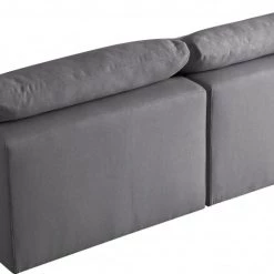 Meridian Furniture Serene 2 Piece Linen Deluxe Modular Overstuffed Armless Sofa Living Room