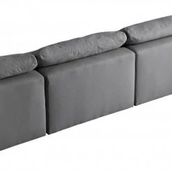 Meridian Furniture Serene 4 Piece Linen Deluxe Modular Overstuffed Armless Sofa Living Room