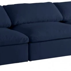 Meridian Furniture Serene 3 Piece Linen Deluxe Modular Overstuffed Armless Sofa