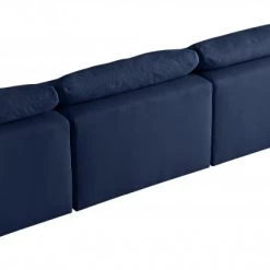 Meridian Furniture Serene 4 Piece Linen Deluxe Modular Overstuffed Armless Sofa Living Room