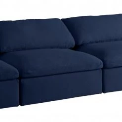 Meridian Furniture Serene 4 Piece Linen Deluxe Modular Overstuffed Armless Sofa Living Room