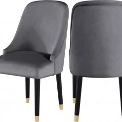 Meridian Furniture Dining Room Omni Velvet Dining Chair Set Of 2