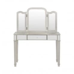 Coaster Bedroom Margaret 2 Piece Mirrored Vanity Set With Stool