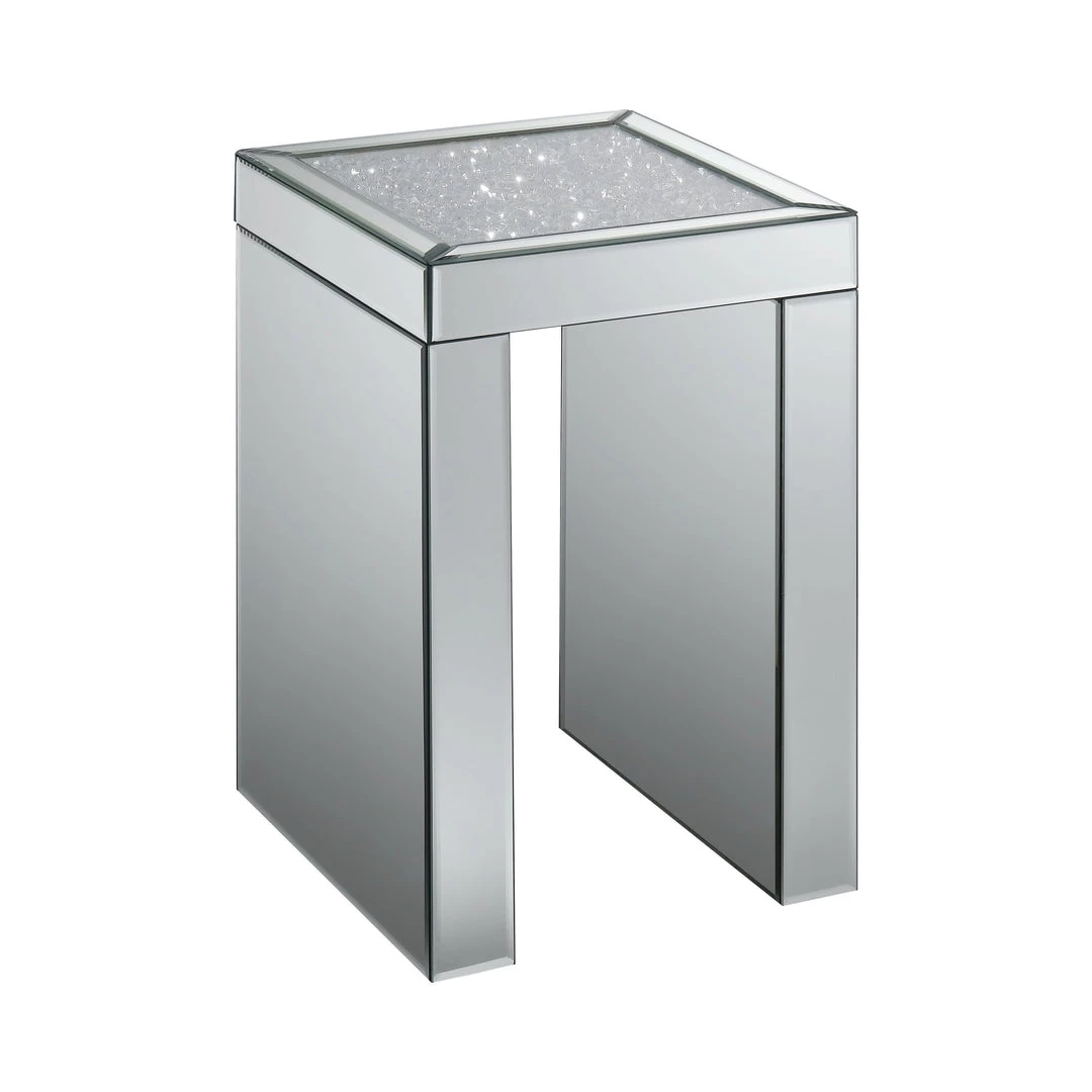 Coaster Living Room Charis Mirrored Square Side Table