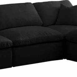Meridian Furniture Plush 4 Piece Velvet Standard Modular Overstuffed Reversible Sectional