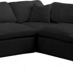 Meridian Furniture Plush 5 Piece Velvet Standard Modular Overstuffed Reversible Sectional