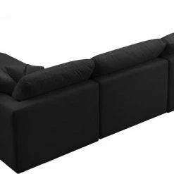 Meridian Furniture Plush 6 Piece Velvet Standard Modular Overstuffed Reversible Sectional Living Room